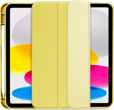 Këllëf tableti 4kom.pl SC Pen për Apple iPad 10.9 2022, silikoni, me mbajtëse stylusi, i verdhë