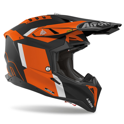Kaskë motocross Airoh Aviator 3 Glory, profesionale, madhësia XL, mat e zezë portokalli gri