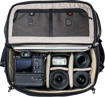 Çantë krahu për fotografi Vanguard VEO SELECT 36S, e madhe, me xhep për laptop, jeshile e errët