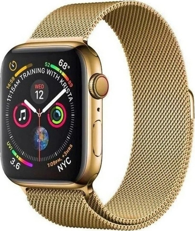Rrip magnetik për Apple Watch 7, 45mm, çelik inox, ngjyrë ari