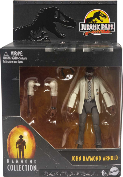 Figurinë aksioni Mattel Jurassic Park Hammond Collection John Raymond Arnold, 9.5cm, me nyje lëvizëse, shumëngjyrëshe