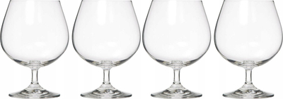 Set gotash kristali për konjak, 4 copë, 400ml, transparent