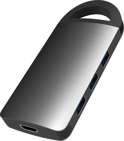 Докинг станица за тестирање Umax U-Connect H7 UB307, USB C, HDMI 4K, сива