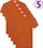 Maica Fruit of the Loom Original, 3XL, 5 copë, portokalli