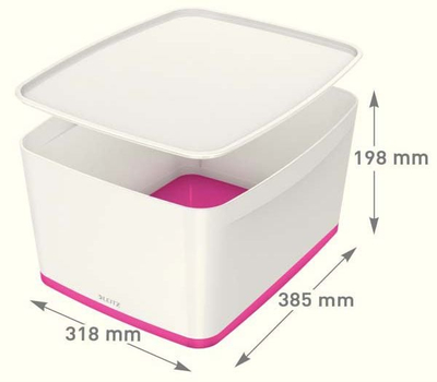 Kuti organizuese Leitz MyBox 18L, me kapak, e bardhë