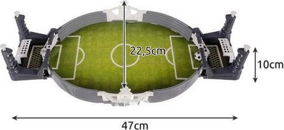 Lojë tavoline futbolli Mini Football 22590, për kalamaj, kompakte, gri jeshile e bardhë