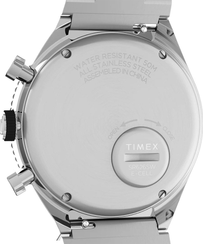 Orë burrash Timex Q Timex 3 Time Zone Chronograph, kuarc, 40mm, e zezë
