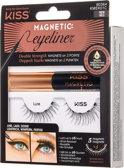 Set eyeliner magnetik për qerpikë KISS KMEK01C, 1 palë, i zi
