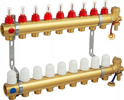Shpërndarës për ngrohje nën dysheme Perfexim 3 qarqe, bronz, set komplet