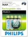 Полначливи батерии Philips AAA R03, 700mAh, 1.2V, пакување 4 парчиња