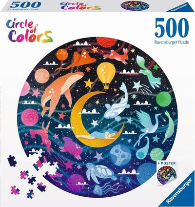 Puzzle Ravensburger Color Palette Dreams, 500 copa, rreth, me ngjyra plot