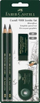 Set lapsash grafit Faber-Castell 9000 Jumbo, 4 copë, për skicim dhe vizatim
