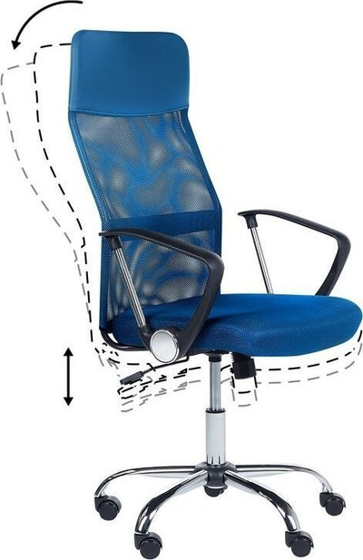 Karrige zyre swivel DESIGN, ergonomike, me rrotulla, blu