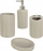 Set aksesorësh banjo qeramik, 4 copa, kafe