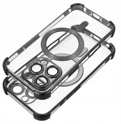 Këllëf telefoni OEM ANTISHOCK ELECTRO për iPhone 16 Pro Max, i përshtatshëm me MagSafe, i zi