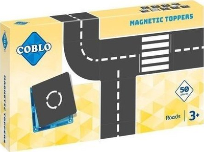 Lodër magnetike Coblo Magnetic Roads, set me 50 copa, Montessori, me ngjyra
