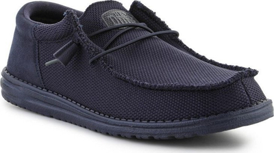 Këpucë slip on Hey Dude Wally Funk Mono për burra, material tekstil, shollë e lehtë, blu navy
