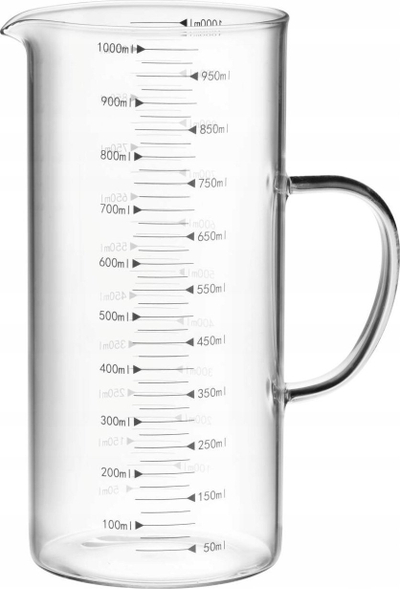 Gotë matëse Gastro, 1000 ml, qelq borosilikat, transparente