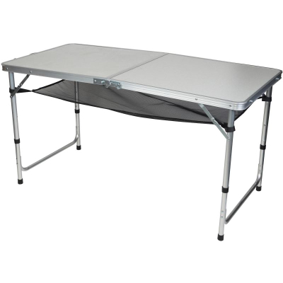 Set kampingu Energy Camp, tavolinë palos që bohet valixhe 120x60x70cm, 4 karrige, e bardhë