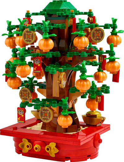 Set LEGO Exclusive Pachira 40648, pemë dekorative fati, 16 cm, shumëngjyrësh
