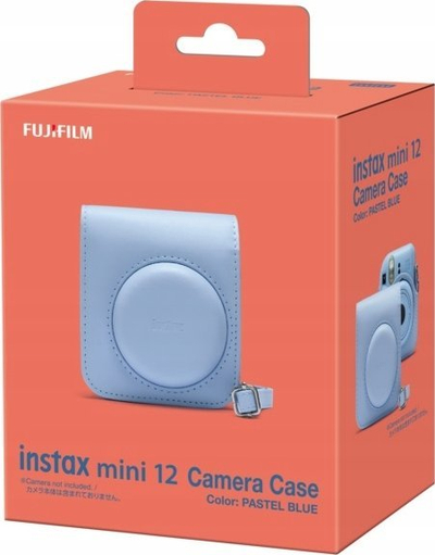 Kuti mbrojtëse Fujifilm Instax Mini 12, me rrip shpatulle, pastel blu