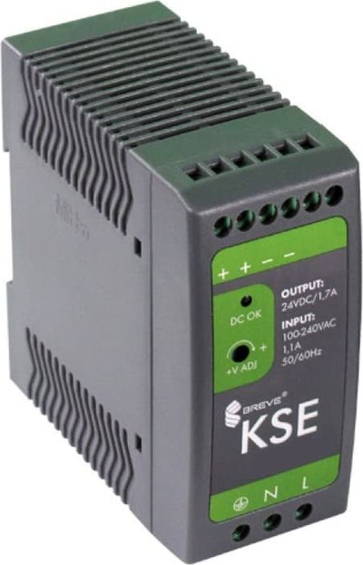 Furnizim me energji BREVE KSE 04012, 40W, 230V në 12V DC, për shinë DIN