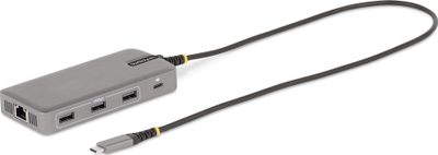 Përshtatës USB C StarTech.com Triple Monitor, 3x video 4K, Hub USB 10Gbps, 100W PD, gri