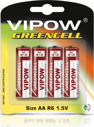 Bateri AA Rebel Greencell R6, 1.5V, paketim 4 copë
