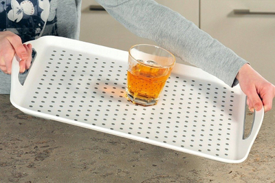 Tabaka servirëse Kesper Serving Tray, plastike, kundër rrëshqitjes, 45.5 x 32cm, e bardhë