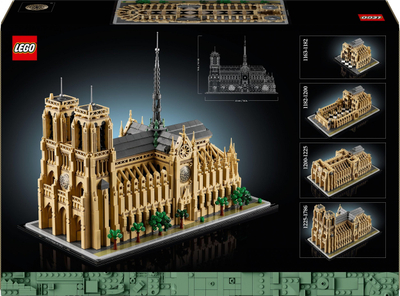Set ndërtimi LEGO Notre-Dame De Paris, arkitekturë koleksionare, dekor për ekspozim, shumëngjyrësh