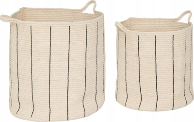 Set shporta dekorative Atmosphera Cosy, 2 copë, pambuk, bojë fildishi