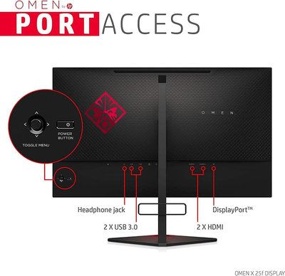 Monitor HP OMEN Gaming X25f, 24.5", FHD, 240Hz, i zi