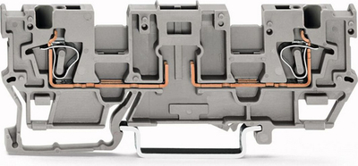 Bllok mbajtës terminali Wago 769-191, 2 pole, DIN rail, gri