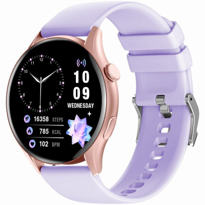 Ora inteligjente GRAVITY GT11-7, AMOLED 1.43", për femra, rose gold