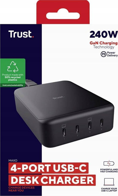 Karikues muri Trust Maxo, 240W, 4x USB C, i zi