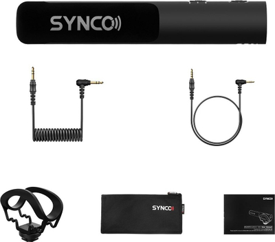 Шотган микрофон SYNCO Mic-M3, кондензаторски, 3.5 mm приклучок, црн