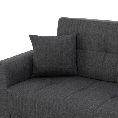 Divan-Shtrat 2 ulëse, shpinë e lartë, 160×84×88 cm HM3243.03, gri