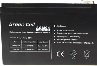 Bateri Green Cell AGM 12V 7Ah (AGM04)