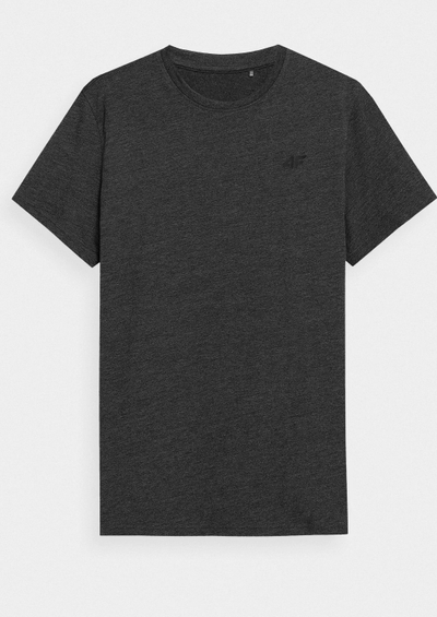 Bluzë për burra 4F Limited Cotton Sport, pambuk 100%, prerje regular, gri e errët