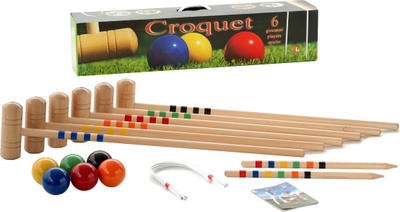 Set loje krocket Dolu Croquet, për 6 veta, madhësi për të rritur, me ngjyra të ndryshme