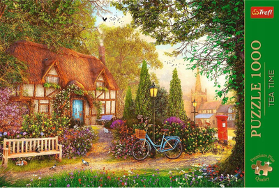 Puzzle Trefl Premium Plus Thatched Cottage, 1000 copa, skenë fshati, shumëngjyrësh