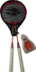 Set badminton Enero me kuti, 2 raketa, 2 flutura, portokalli