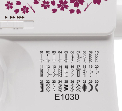 Makinë qepëse elektronike Janome JUNO E1030, 30 programe qepje, ekran LCD, e bardhë