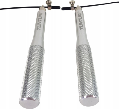 Litar kërcimi Tunturi Steel, çelik 300 cm, doreza alumini, i zi