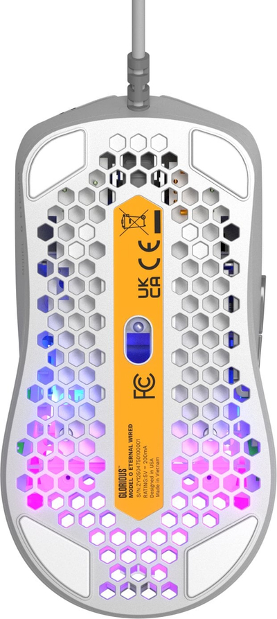 Maus за гејминг Glorious Model O Eternal, оптички, RGB, бел