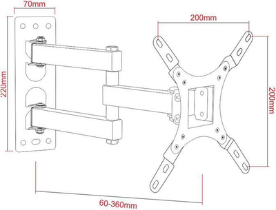 Mbajtëse për televizor Art LCD/LED, metal, e zezë (RAMART AR-57A)