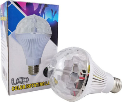 Llambë disko LED LBCRL, E27, RGB rrotulluese, e bardhë