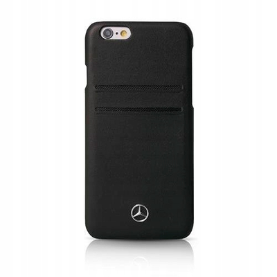 Kllëf telefoni Mercedes-Benz Back Case, për iPhone 6 Plus 6s Plus, lëkurë, i zi
