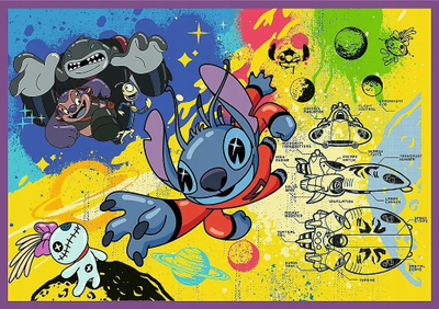 Set puzzle Trefl 4 Puzzles The Extraordinary Stitch, 250 pjesë, shumëngjyrësh