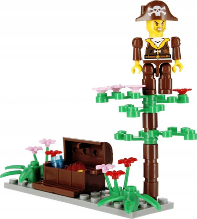 Lodër blloqe piratësh Wange Set with treasure chest, 101 pjesë, 6+, shumëngjyrëshe